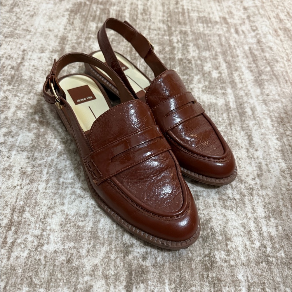 Dolce Vita Brown Leather Loafers - Picture 2 of 2